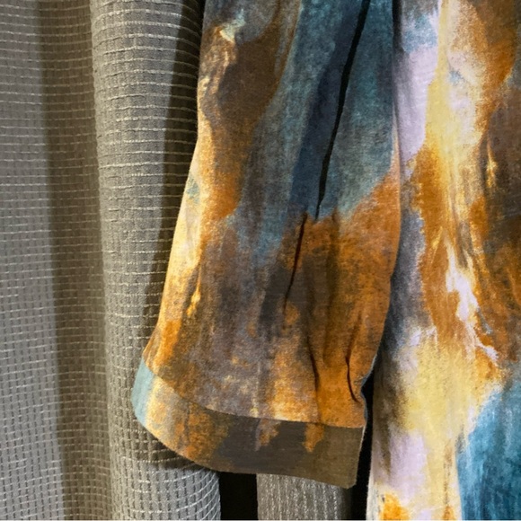 Parsley & Sage Artsy Top Women’s Large Colorful Watercolor Print Buttons Shirt - Picture 3 of 7